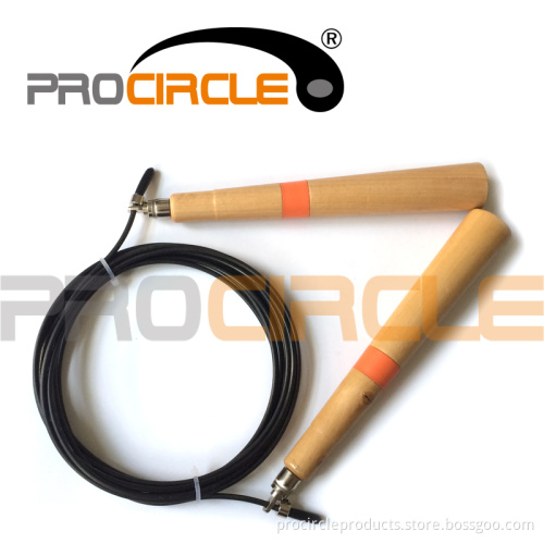 Wooden Grip Speed Jump Rope Skipping Rope with Bearings (PC-JR1014)